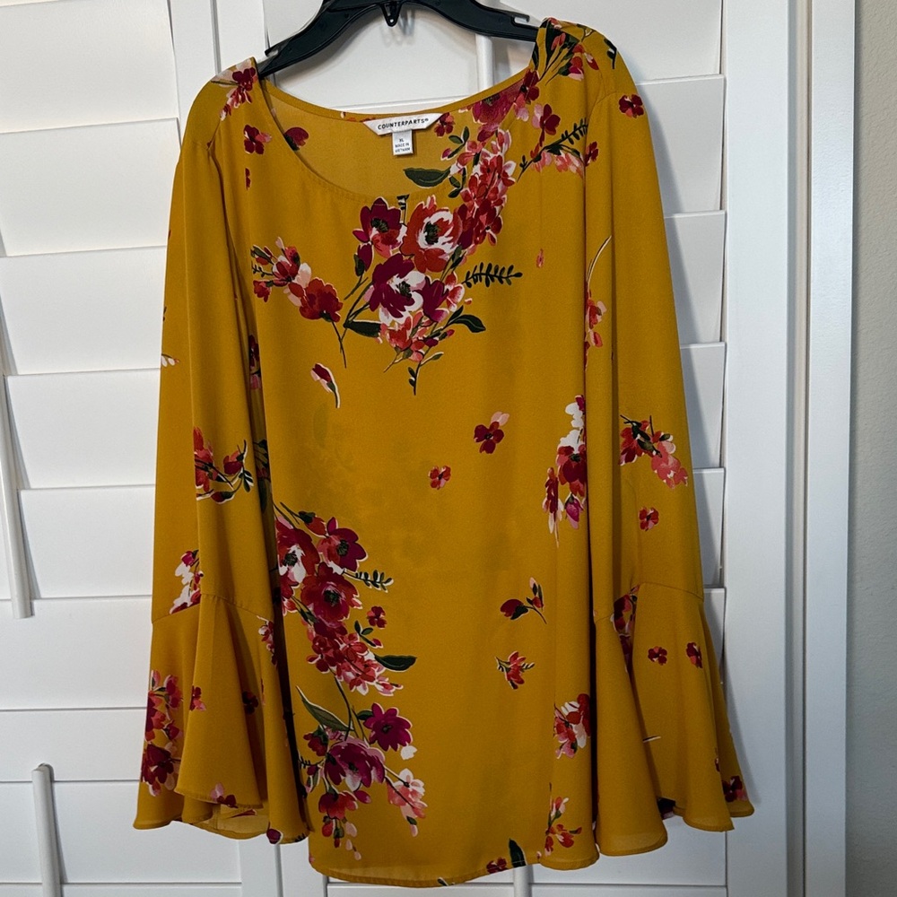 Counterparts Mustard Floral Top